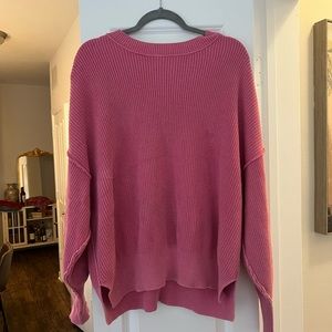 pink aerie ribbed sweater